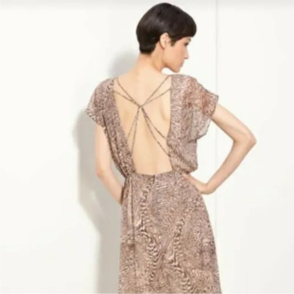 Alice + Olivia Kemper Silk Animal Print Open Strappy Back Mini Dress Women Large - Picture 3 of 14